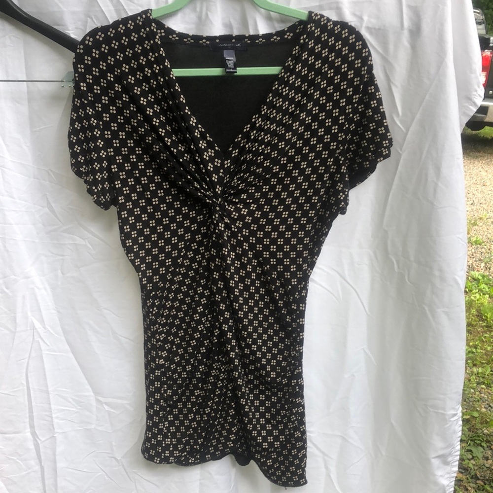 LaRge, Banana Republic stretch dress shirt, tan & black.